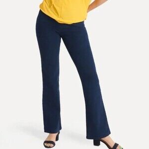 Betabrand Women's Navy Blue Pull-On Wide Leg Dress Yoga Pants Size Medium